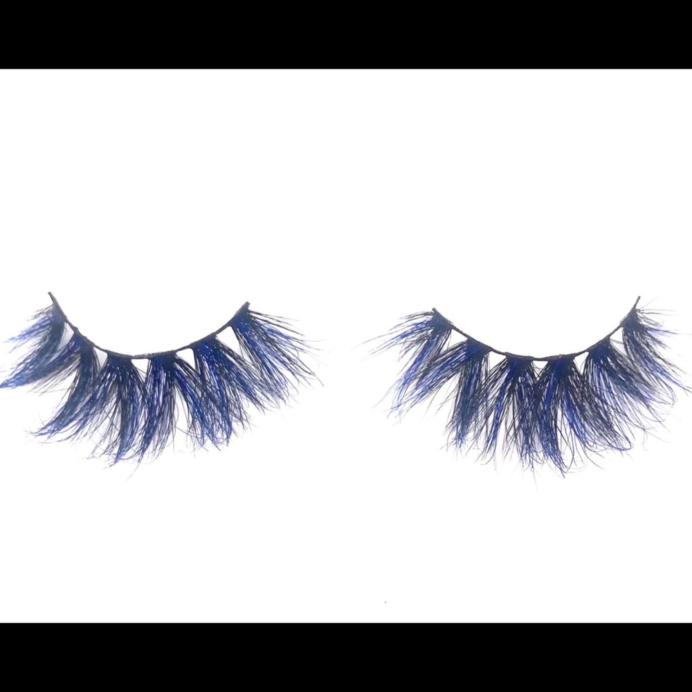 Real Mink Colored Lashes Blue/Black